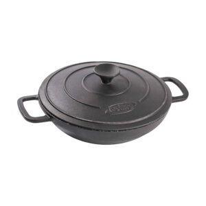 ماهیتابه چدنی گرد مخصوص کمپینگ با درب