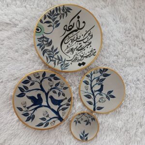سرویس سفال دیواری – طرح وان یکاد و مرغ عشق ۴ تکه