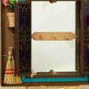 Wooden Wall-Mounted Mirror Key Holder with Traditional Opening Door Design (1)