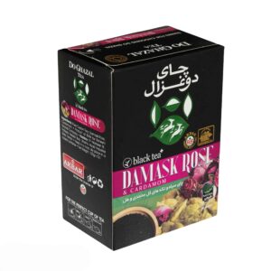 چای سیاه معطر دوغزال با طعم گل سرخ و هل، بسته 5 عددی، 100 گرمی