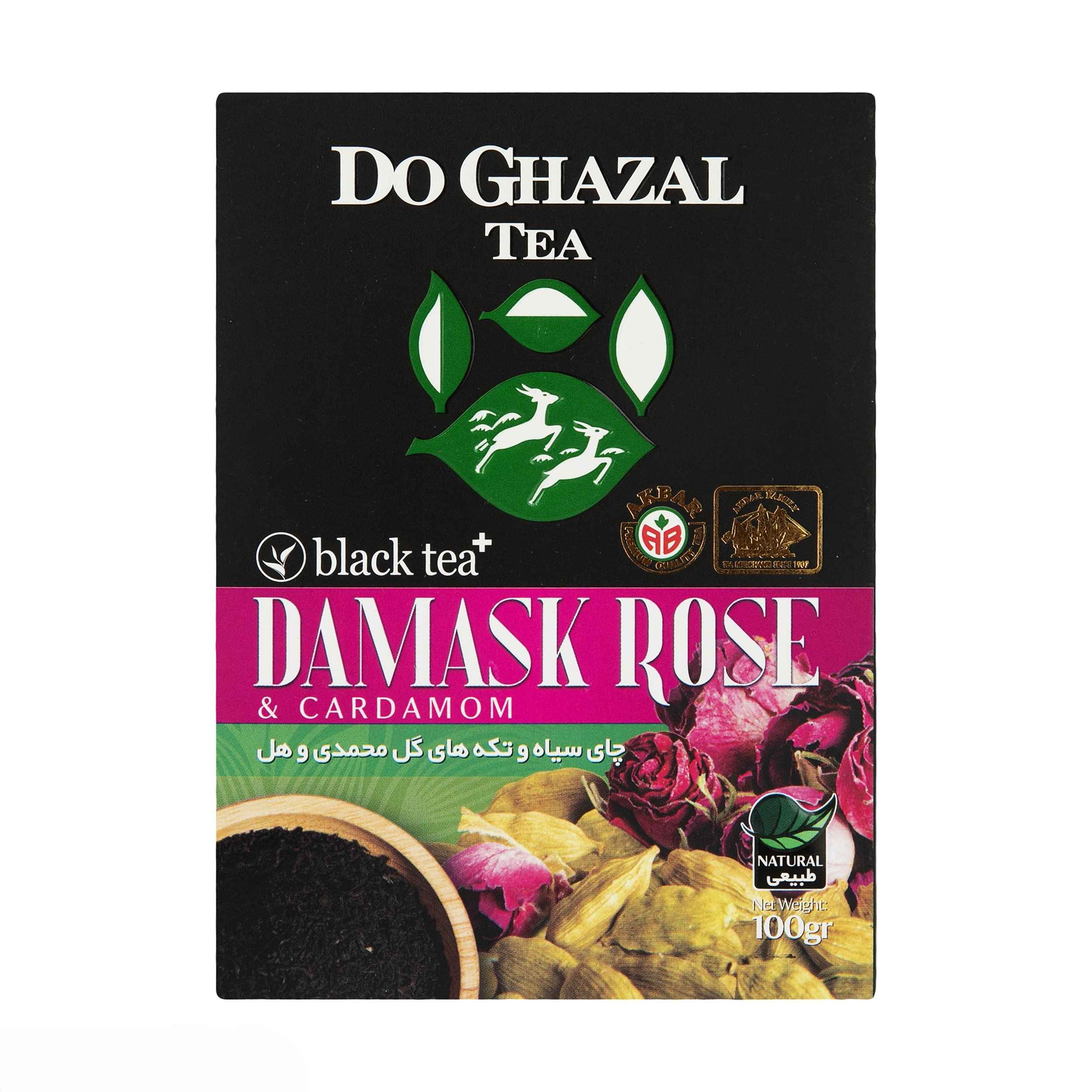 چای سیاه معطر دوغزال با طعم گل سرخ و هل، بسته 5 عددی، 100 گرمی