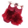 Baby Socks – Red Gentle Cotton Pom-Pom Design Perfect Fit for Infants (2)