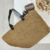 Boho Crochet Raffia Tote with Faux Leather Strap – Unlined & Lightweight3