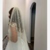 Bridal Veil with Pearls for a Glamorous Wedding Day Statement Piece 25 M (1)