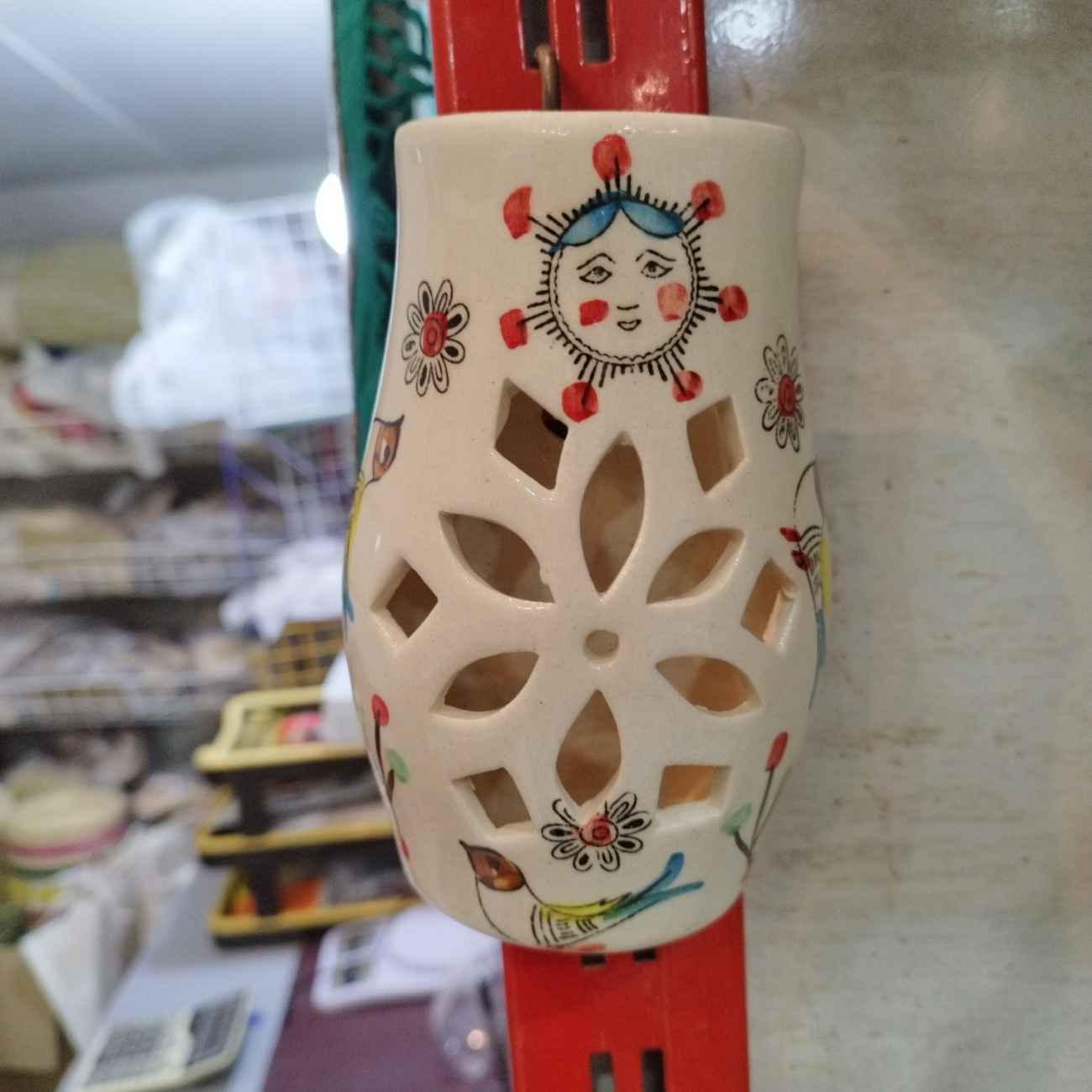 گلدان دیواری مشبک سرامیکی – ایده‌هایی برای تغییر فضای شما با طرح پرنده و گل (5x)