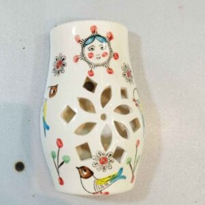گلدان دیواری مشبک سرامیکی – ایده‌هایی برای تغییر فضای شما با طرح پرنده و گل (5x)