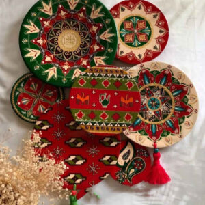 بشقاب‌های سفالی کلکسیونی به سبک ایرانی – برای هنردوستان و دکوراتورها (7 عدد)