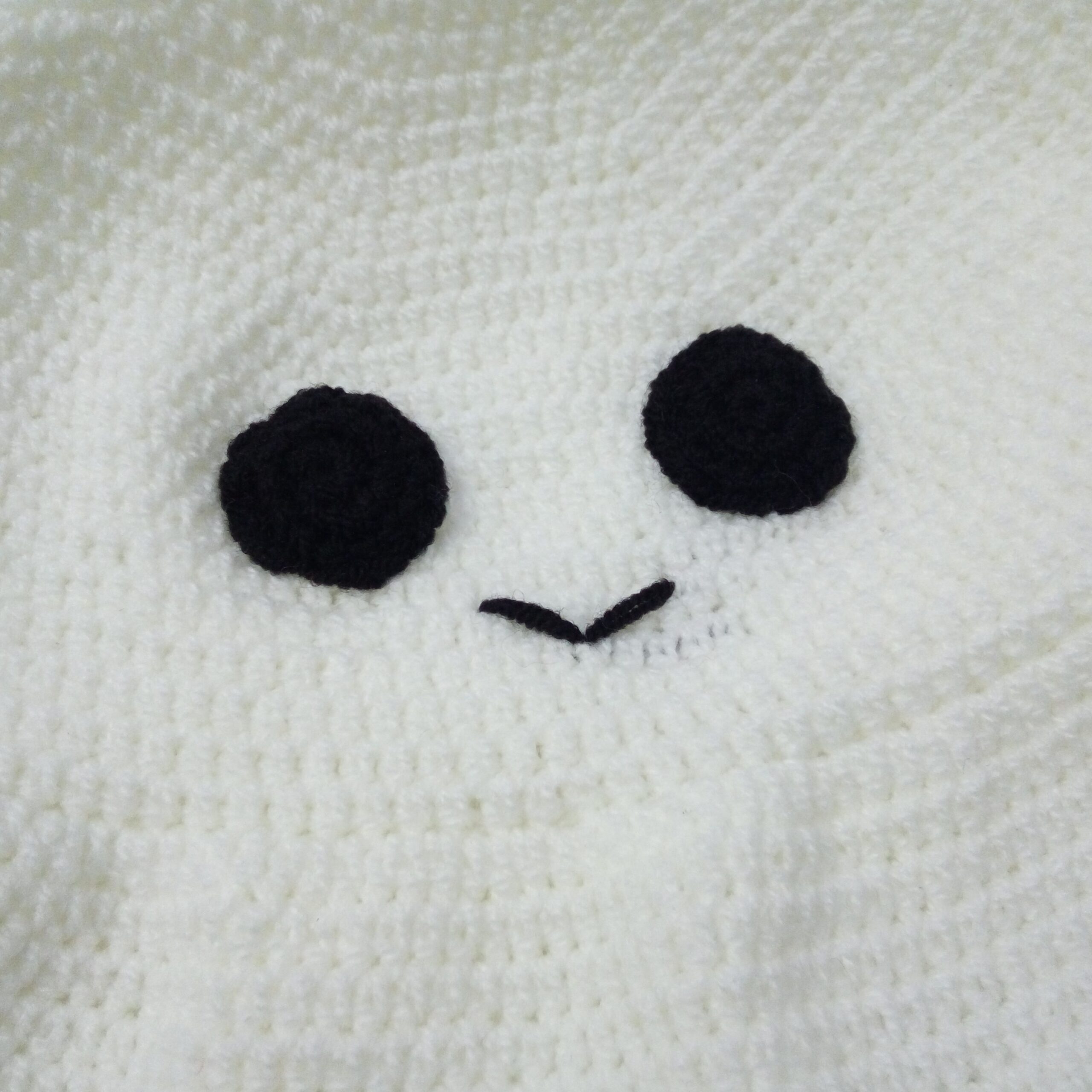 Cute Smiling Ghost Design Handmade Crochet Bucket Hat (2)
