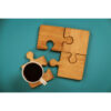 Eco-Friendly Jigsaw Puzzle Coaster Set with Stand – Suitable for Dining & Coffee Tables (5x) 5