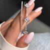 Elegant Double-Line Cuff Bracelet for Women – Van Cleef Design with Colorful Gems (2)