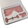 Facial Roller Massage Set in Rose Quartz Gemstone Include Sleep Eye Mask (3)