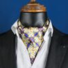 Men's Ascot Tie Stylish Geometric Pattern Neck Scarf for Formal & Casual Outfits (3)