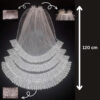 Romantic Wedding Veil with Long Train with Multiple Layer, and Secure Comb for All-Day Wear (3)