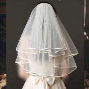 تور عروسی کوتاه و ساده تک لایه – مناسب برای استایلی بی‌دردسر