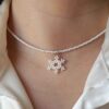 Snowflake Beaded Choker Necklace - Handmade, Minimalist Ideal for Everyday Wear (4)