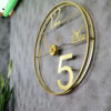 Stylish Wall Clock – Slim Metal Frame Design in Golden Color (2)
