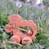 Wooden Lamb Baby Rattle – Oak Wood, Plant-Oil Finish with Movable Wheels (2)