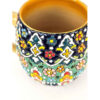 Artisan Enamelled Pottery Mug - Suitable for Hot & Cold Beverage with Floral Pattern (3)