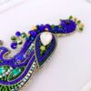 Beaded Peacock Brooch A Touch of Wild Beauty (3)