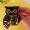 Delightful Beaded Owl Brooch – Mystical and Charming (3)