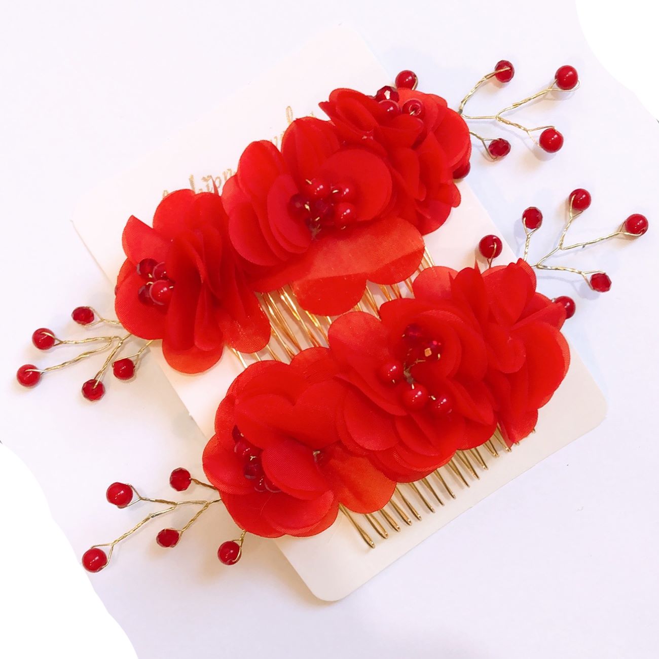 گیره شانه موی فلزی زیبا با طرح گل – 2 عدد