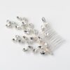Elegant Metal Hair Comb Clip with, Leaf Gemstone Design - 2 Pcs (1)
