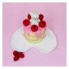 Handmade Lemon Yellow Fancy Candle in Layered Cake Style with Bear and Raspberry (1)