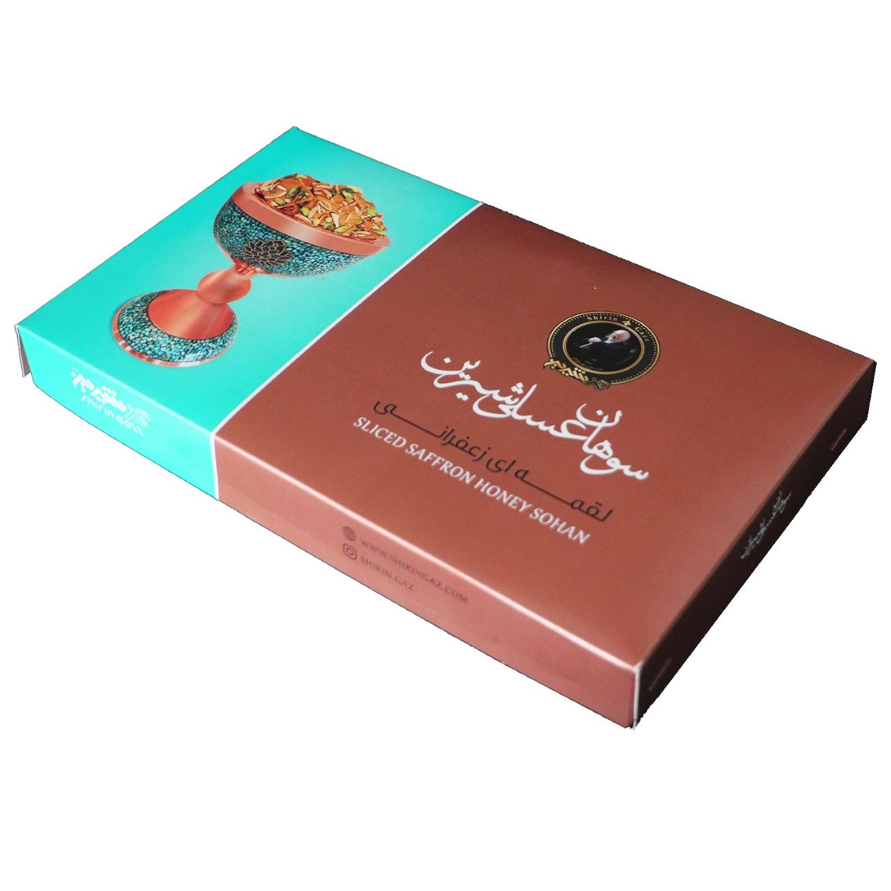 سوهان عسلی زعفرانی لقمه ای شیرین گز – ۲۵۰ گرم (۳ عدد)
