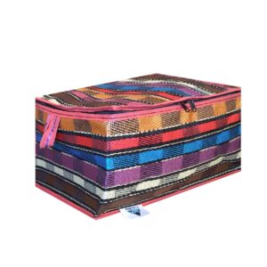 جعبه پارچه‌ای چند منظوره طرح جاجیم طرح شطرنجی