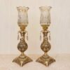 Timeless Bronze Candle Holder Adorned with Flower Detail