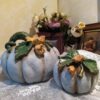Artisan Pumpkin Ornament – Suitable for Seasonal Centerpieces, (Set of 2) (3)