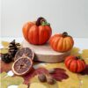 Polyester Pumpkin Figurine – Suitable for Halloween and Yalda, (Set of 3) (1)